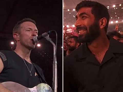 India's Jasprit Bumrah has left many a batter in the world embarssed with his skill, but the pacer was left red-faced by Chris Martin during Coldplay's concert at his home town in Ahmedabad.