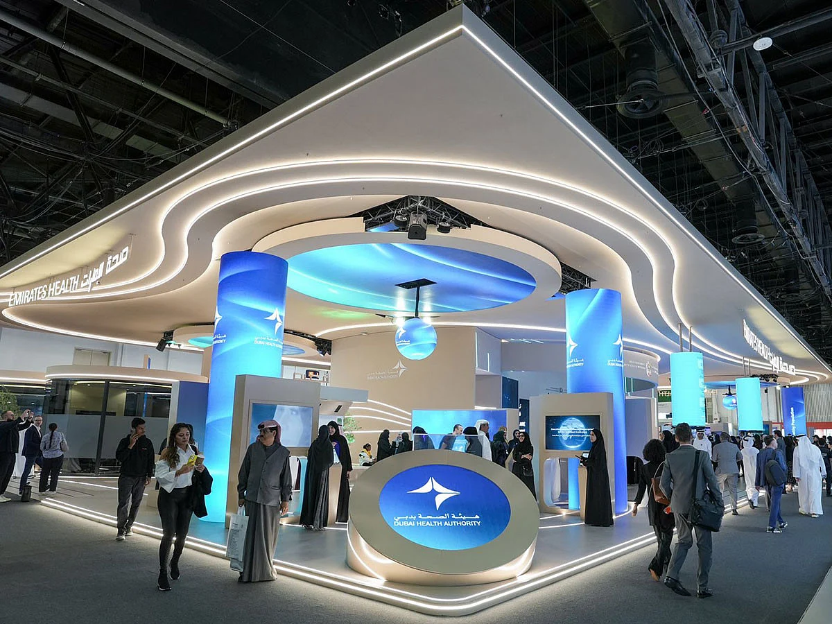 Dubai Health Authority at the Emirates Health platform at the Arab Health exhibition in Dubai on Monday