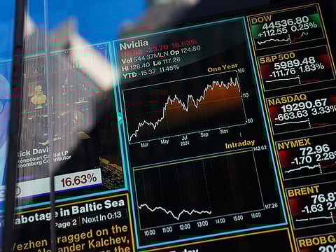 Nasdaq fell nearly 4 percent this morning on January 27, 2025 in New York City.