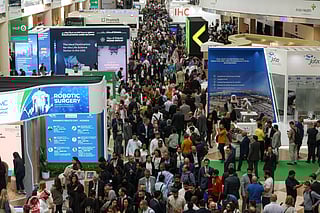 Visitors on the second day of Arab Health 2025 at Dubai World Trade Centre.  Photo: Virendra Saklani/Gulf News