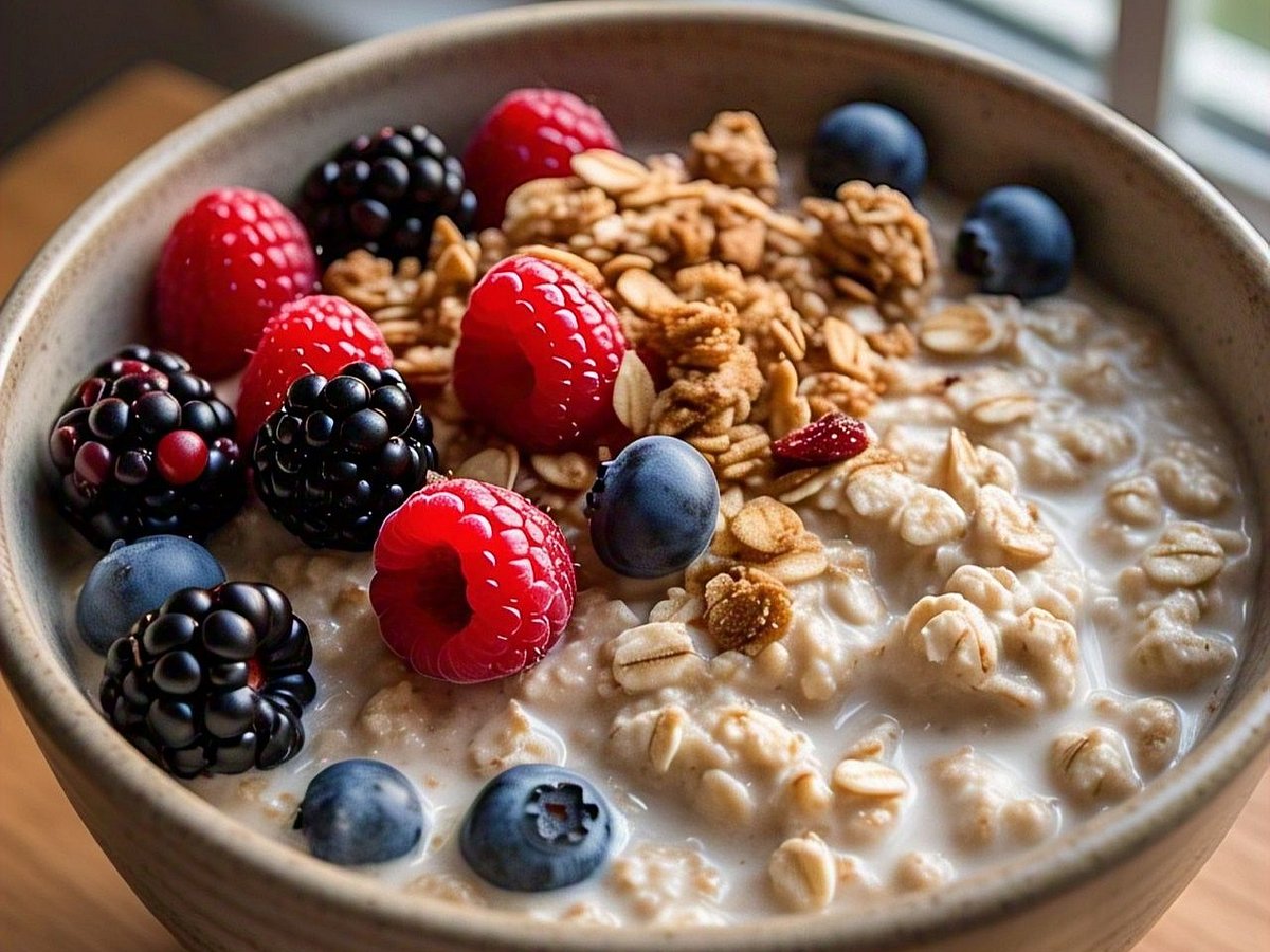 Add a swirl of peanut butter, a handful of berries, a sprinkle of chia seeds, or even a drizzle of honey to your morning oats