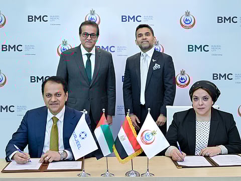 The MoU was signed in the presence of Khaled Abdel Ghaffar, Deputy Prime Minister and Minister of Health and Population of Egypt, and Dr Shamsheer Vayalil, Founder and Chairman of Burjeel Holdings