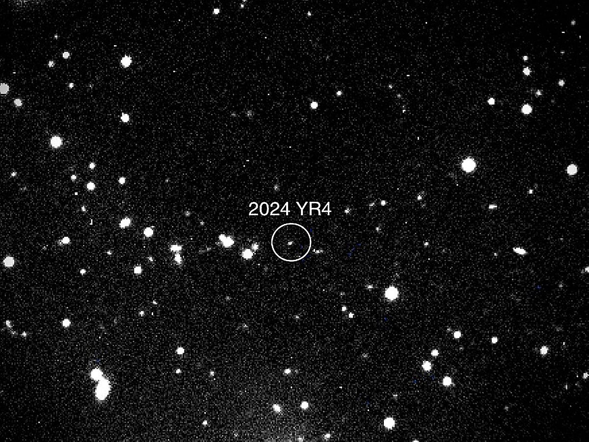 Asteroid 2024 YR4 as observed by the Magdalena Ridge 2.4m telescope at the New Mexico Institute of Technology on January 27, 2025. 