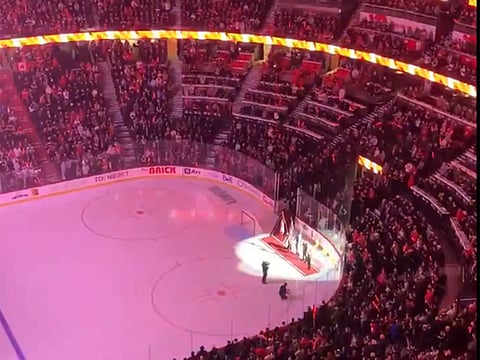 Loud booing as the Star-Spangled Banner was being sung at the Canadian Tire Centre in Ottawa