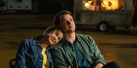 A still from Bridget Jones: Mad About the Boy featuring Renee Zellweger and Leo Woodall