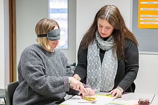 Emirates recycles over 12,000 First Class eye masks for blind teacher training