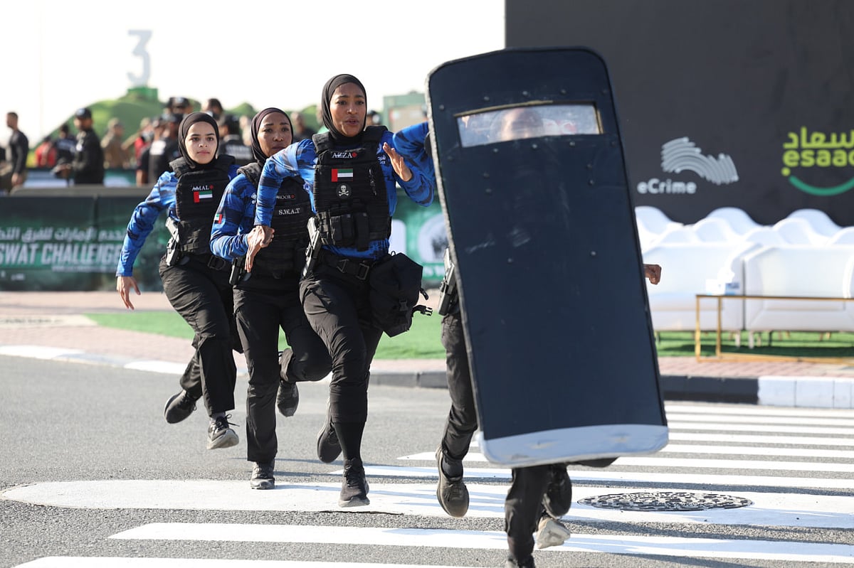 UAE Women Swat Team in actin during the Swat Challenge in Dubai
