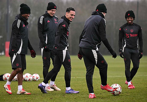 Real Betis loaned Manchester United winger Antony (centre) until the end of the season, with the Brazilian aiming to reignite his career in Seville after it stagnated at Old Trafford.

