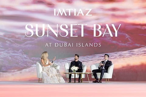 Indian film star Hrithik Roshan (centre) and Masih Imtiaz (right), CEO of Imtiaz Developments, during a Q&A session at the event