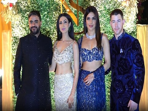 Priyanka Chopra and Nick Jonas with Siddharth and Neelam  