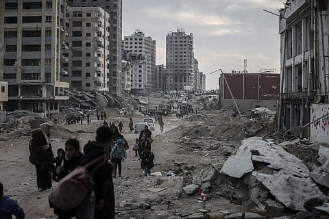 President Donald Trump said Palestinians would have no right of return to Gaza under his US takeover plan, describing his proposal in excerpts of an interview released Monday as a "real estate development for the future."