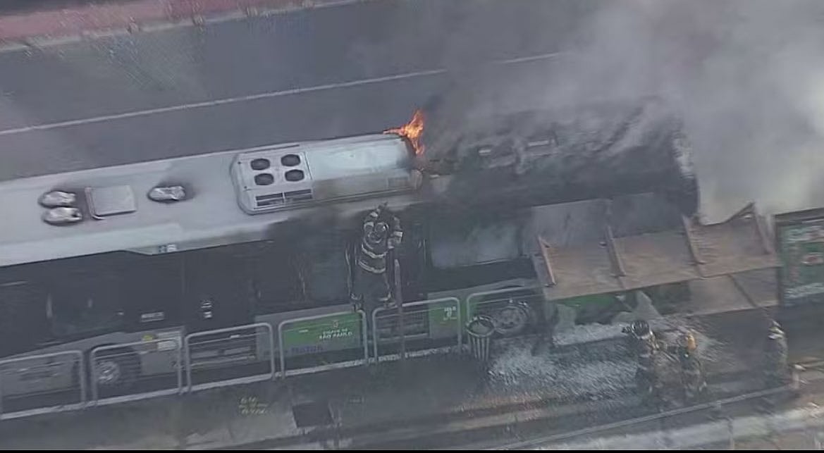 2 dead after small plane crashes in Sao Paulo street, hits bus
