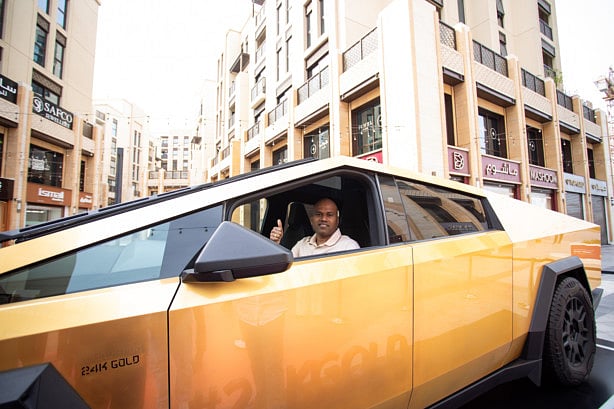 Indian expat Someswararao Mungi emerges as the winner of the region’s first 24K gold-plated Tesla Cybertruck