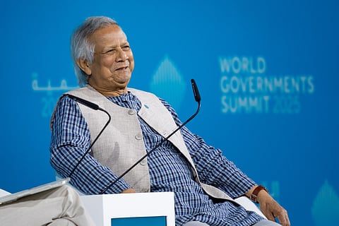 Prof. Muhammad Yunus, Chief Advisor of Bangladesh’s caretaker government, during a session at World Governments Summit 2025 in Dubai
