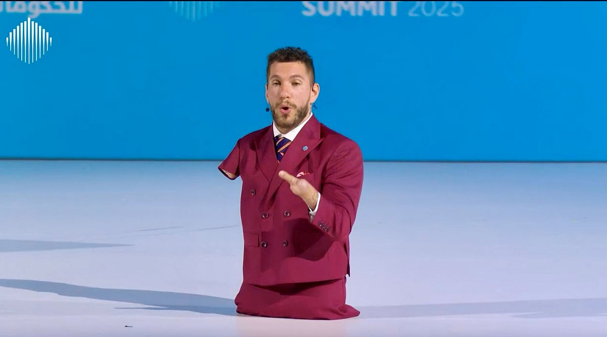 Nick Santonastasso addresses the World Governments Summit in Dubai on Thursday in a plenary session titled “20 minutes for the next 20 years of your life.”