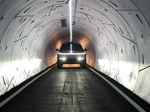 File photo of the Cybertunnel at Giga Texas.  Once complete, the Dubai Loop is designed to carry 20,000 passengers an hour across some of the city’s busiest zones.