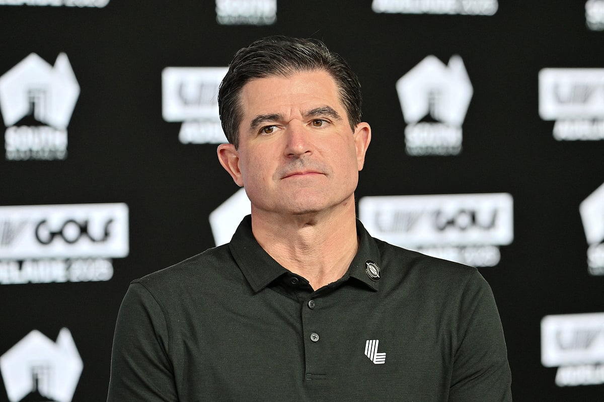 LIV Golf CEO Scott O'Neil attends a media event announcing Adelaide securing the tournament until 2031, during the final day of the LIV Golf Adelaide at the Grange Golf Club in Adelaide on February 16.