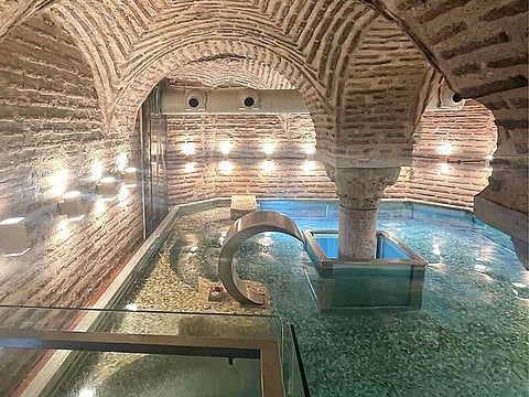 A pool inside a 1,500-year-old cistern in Istanbul.