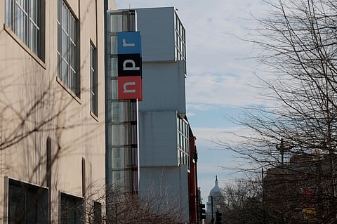 A view of the National Public Radio (NPR) headquarters on North Capitol Street on February 18, 2025 in Washington, DC. 