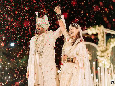 Actress Vaibhavi Shandilya weds boyfriend Harshwardhan in Kolhapur