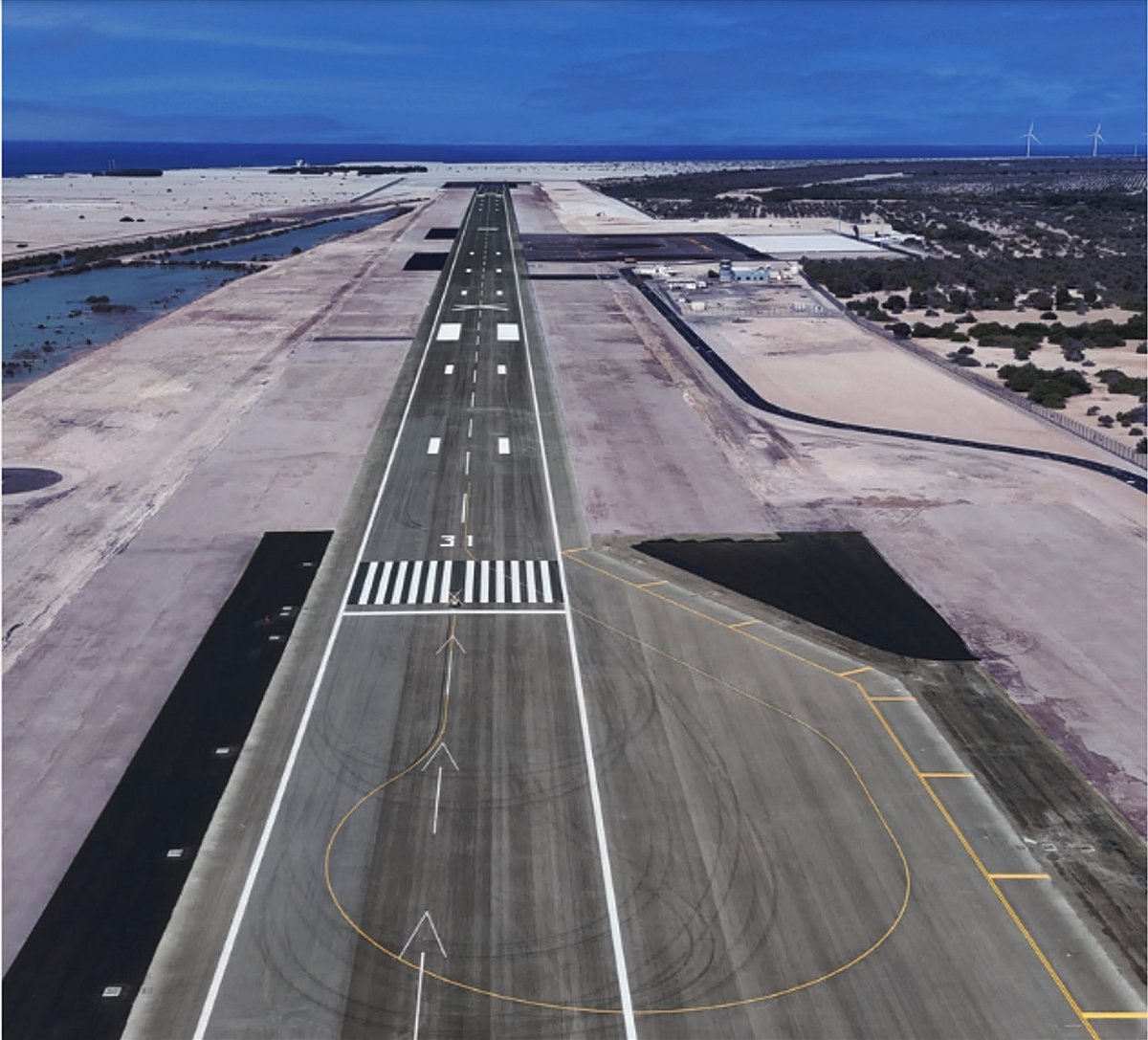 The facility's runway, taxiways, and apron pavements have been fully reconstructed.