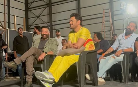 MS Dhoni and Sunny Deol were present at JioHotstar studio to witness the blockbuster encounter being played at Dubai International Stadium.
