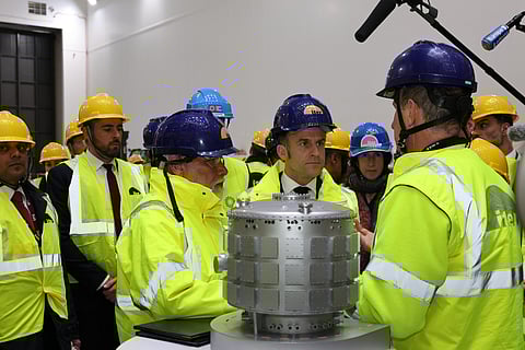 In front of the tokamak model, Director-General Pietro Barabaschi explains why ITER needs to be so big. “Not out of some megalomania,” he said, “but because of technical constraints linked to the goal of creating a burning plasma.”
