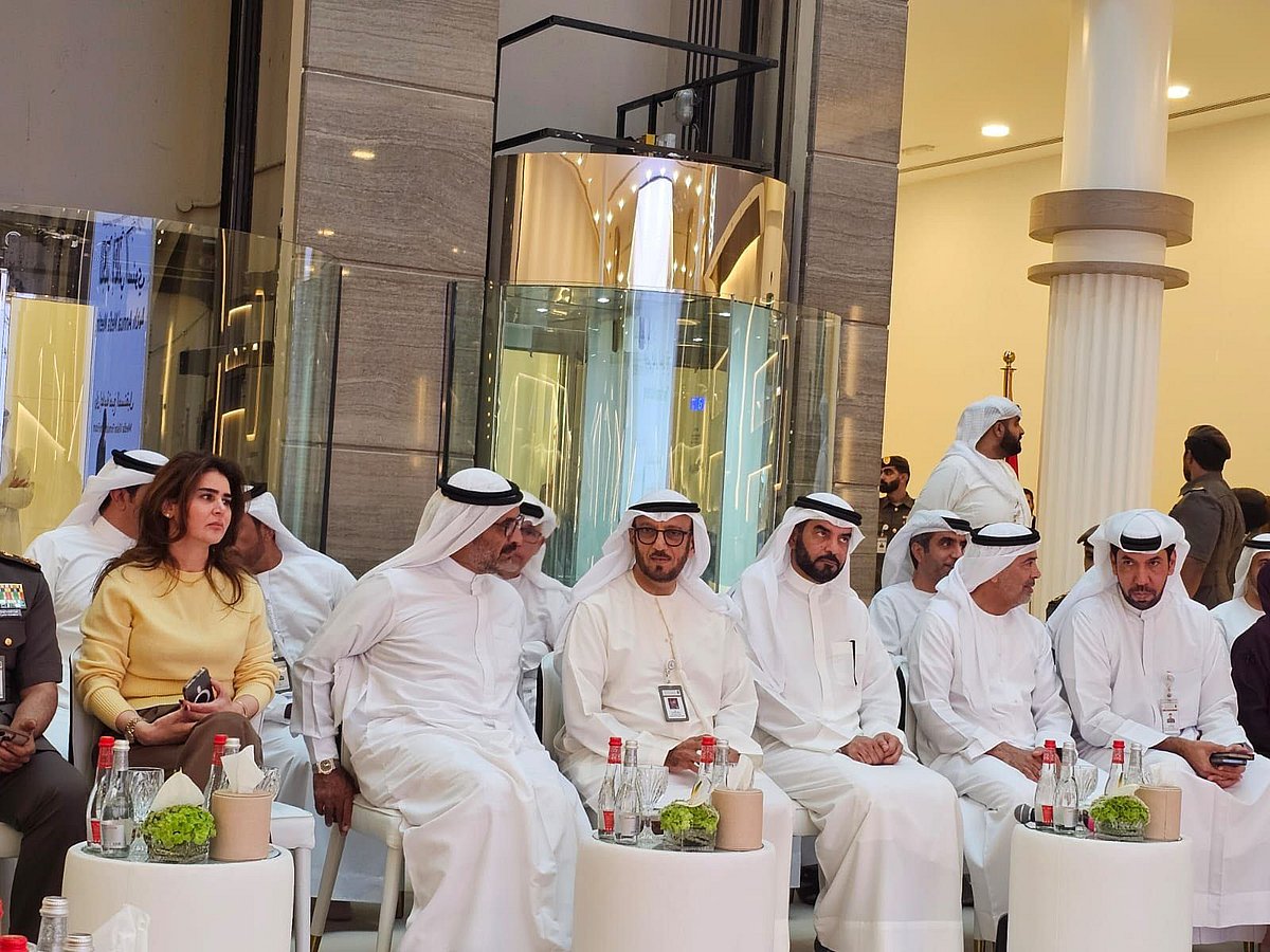 Lieutenant General Mohammed Ahmed Al Marri, Director General of GDRFA Dubai, along with senior officials during the annual media council in Dubai on Monday