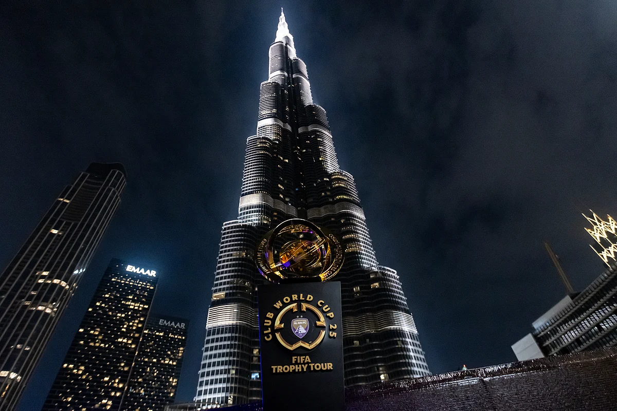 The FIFA Club World Cup trophy paid a visit to the Burj Khalifa