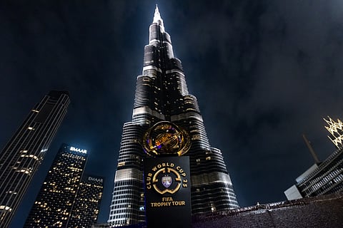 The FIFA Club World Cup trophy paid a visit to the Burj Khalifa