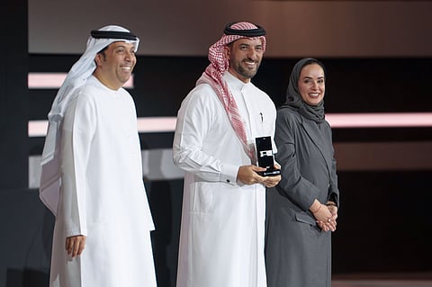 Sheikh Sultan bin Ahmed Al Qasimi (centre) during the closing ceremony of the 9th edition of the Xposure International Photography Festival on Wednesday. 