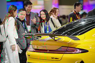 A Xiaomi SU7 ultra electric car is displayed during the MWC (Mobile World Congress), the world's biggest mobile fair, in Barcelona on March 3, 2025.