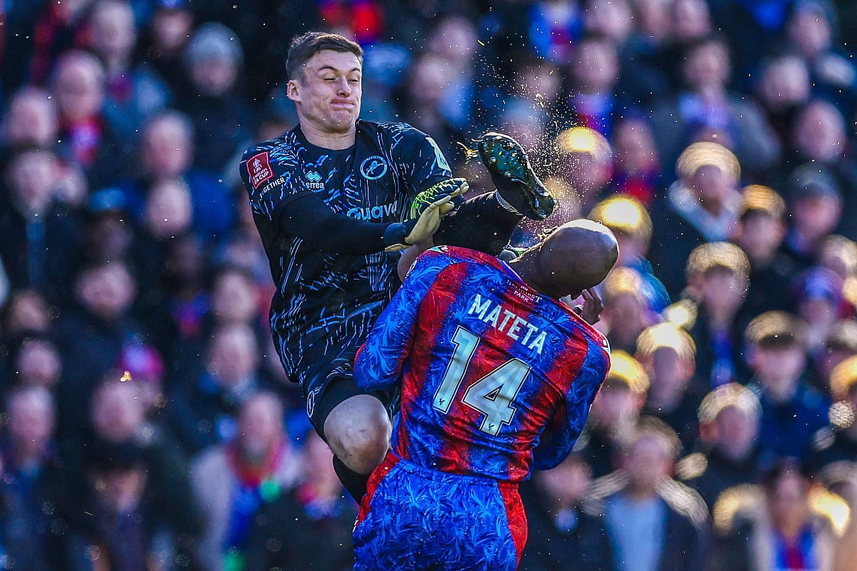 Roberts was sent off for his challenge on the Frenchman