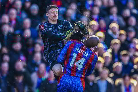 Roberts was sent off for his challenge on the Frenchman