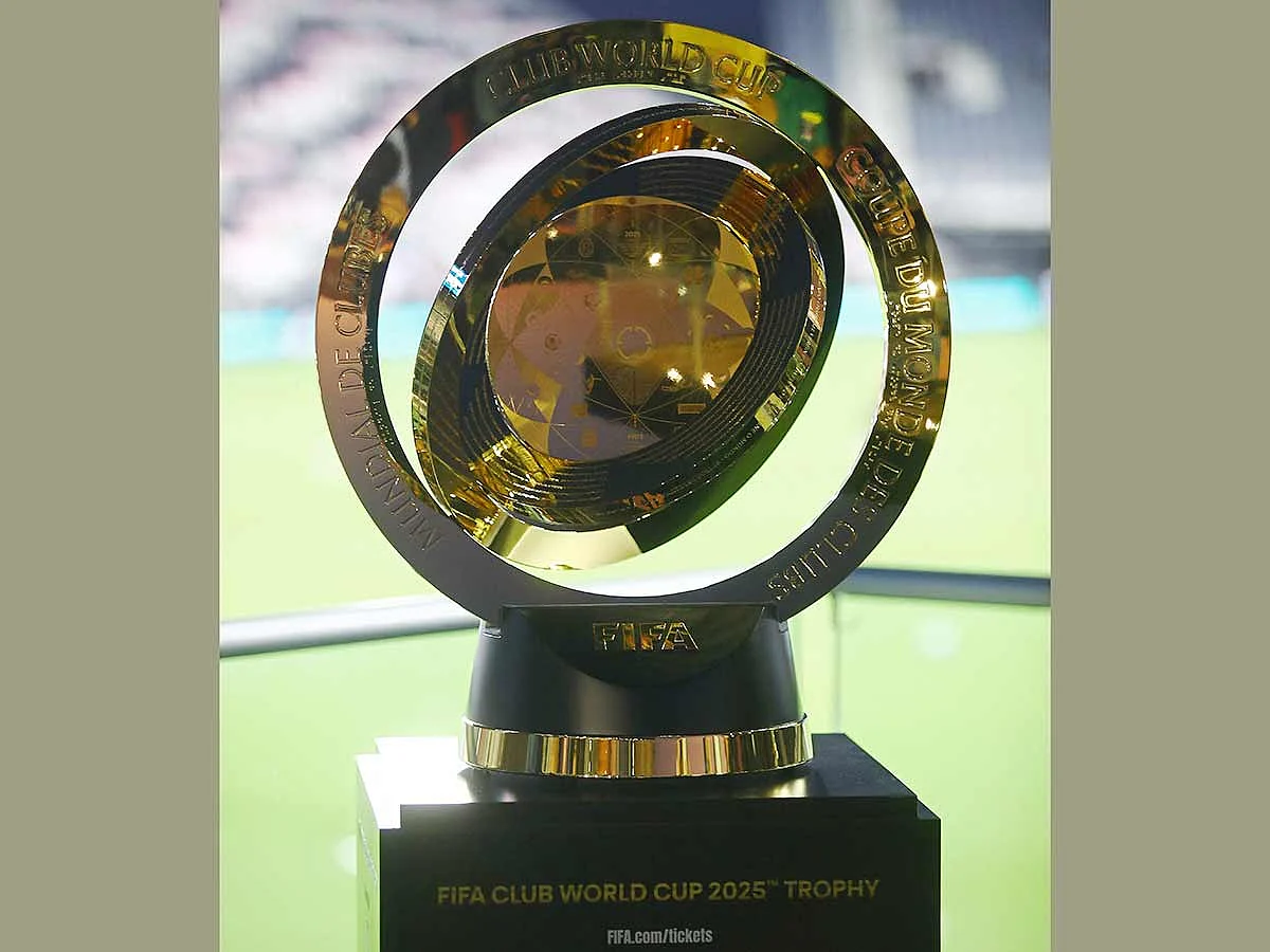File photo: The FIFA Club World Cup Trophy is seen before a 2025 Concacaf Champions Cup second leg match between Sporting Kansas City and Inter Miami at Chase Stadium on February 25, 2025 in Fort Lauderdale, Florida. 