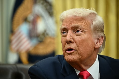 US President Donald Trump speaks after signing executive orders in the Oval Office of the White House in Washington, DC on March 6, 2025.