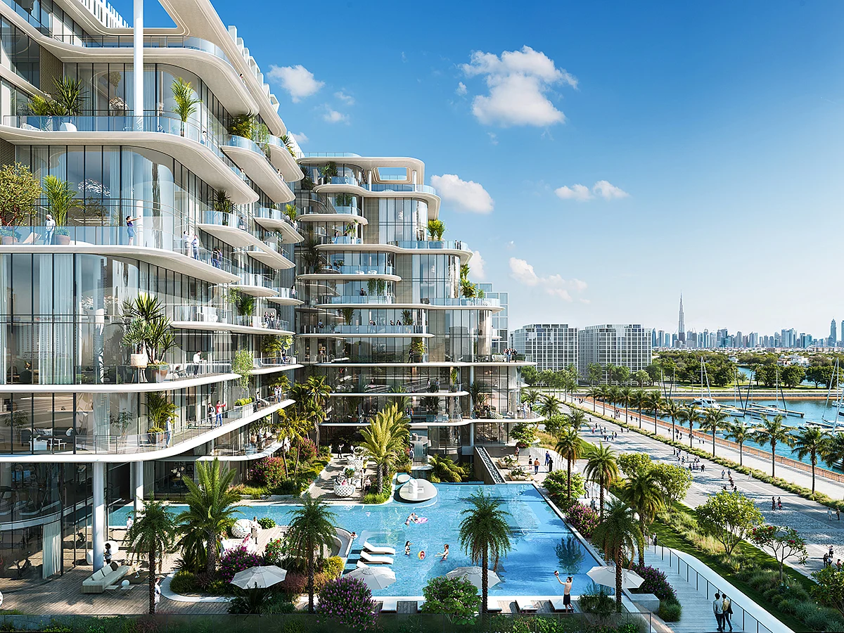 At the Dubai Islands, there’s been a clear spike in offplan launches, and with a clear pattern of price increases. (Pictured here is Cotier House in Dubai Lands) 