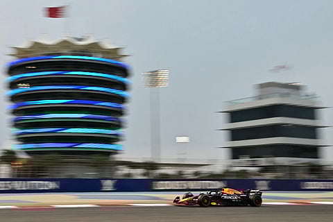 Red Bull Racing's Dutch driver Max Verstappen drives on the third day of the Formula One pre-season testing at the Bahrain International Circuit in Sakhir.