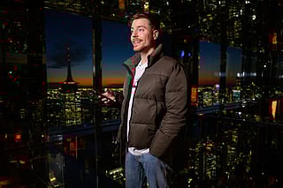 Mr. Beast, whose real name is Jimmy Donaldson, Lights Up Manhattan Skyline At SUMMIT One Vanderbilt