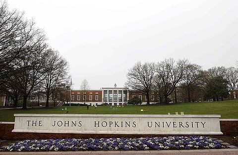 A general view of The Johns Hopkins University on March 28, 2020 in Baltimore, Maryland. 