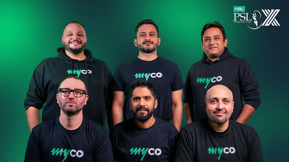 Tariq Jaser, Umair Masoom, Somair Rizvi; (Bottom) Phil McKenzie, Zuhair Jawed, and Hani Khatib - founding team of Myco