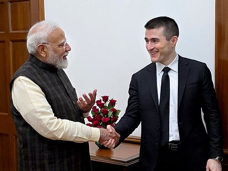 India's Prime Minister Narendra Modi with podcaster Lex Fridman.