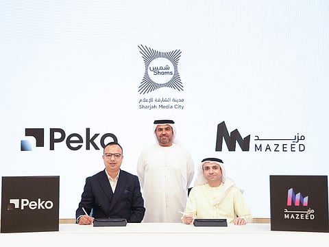 Rashid Abdullah Al Obad, Director of Sharjah Media City, at Mazeed launch announcement