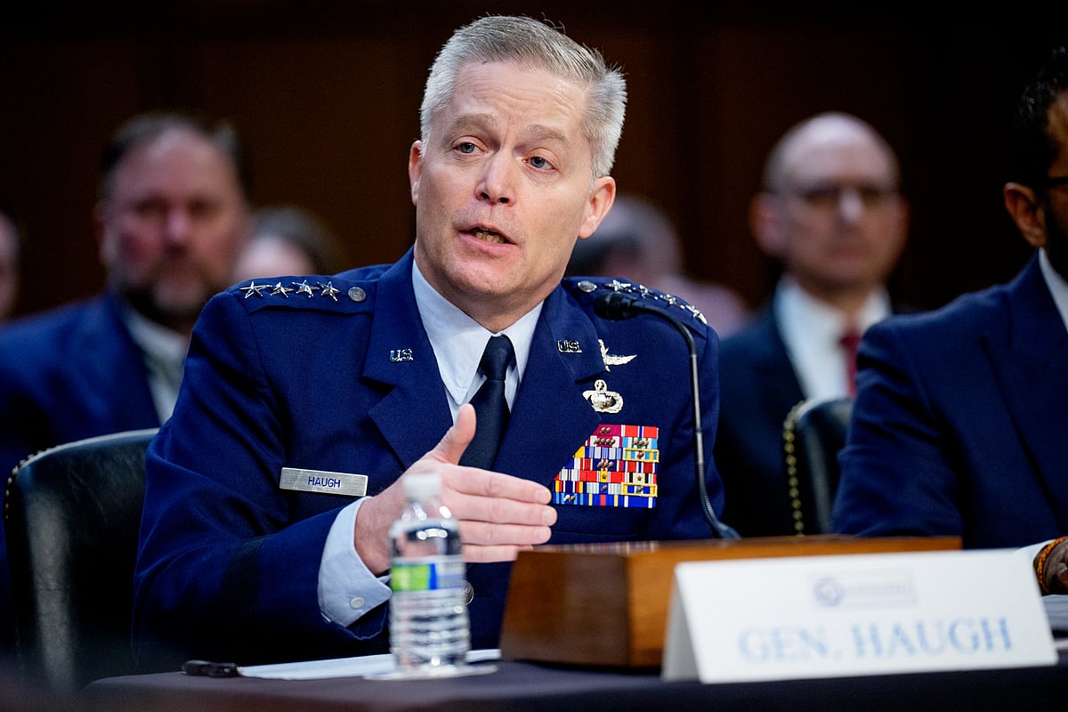 National Security Agency Director General Timothy Haugh speaks during a Senate Committee on Intelligence Hearing on March 25, 2025 in Washington, DC.