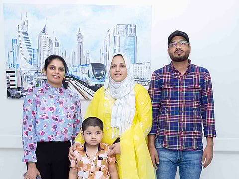 Dr. Mounika Reddy Yalaka with Zahra and her parents