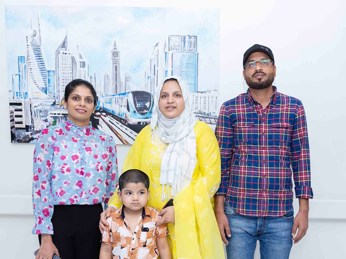 Dr. Mounika Reddy Yalaka with Zahra and her parents