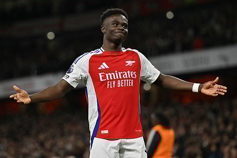 Bukayo Saka returned to action for the first time since December