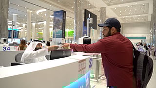 Tourists receive Day of Solidarity stamp at Dubai airport