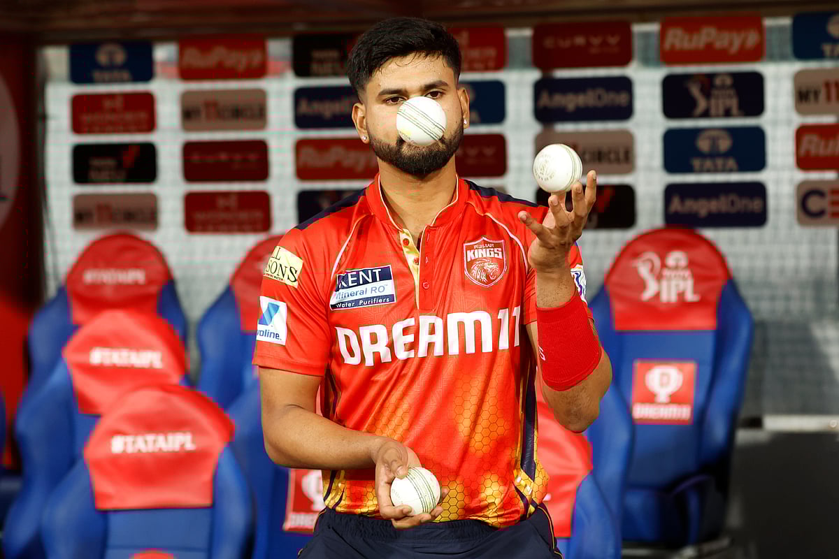Punjab Kings' skipper Shreyas Iyer prepares for his batting during the Indian Premier League Season 18.