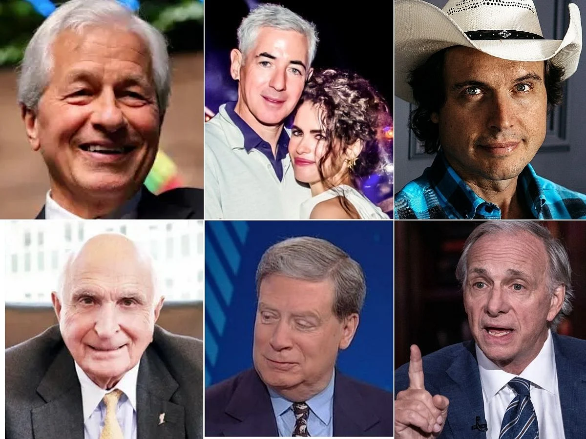 Billionaires and Wall Street gurus who have joined the chorus against Trump’s drastic tariff measures (clockwise from top left): Jamie Dimon, Stanley Druckenmiller, Kimbal Musk, Ray Dalio, Bill Ackman  and Ken Langone.
